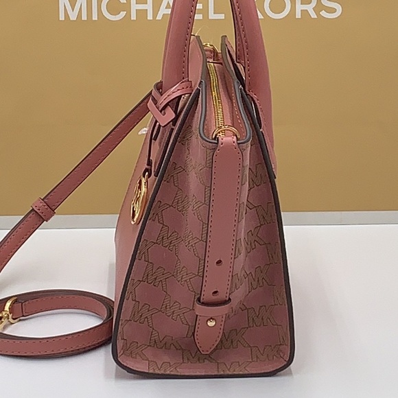 MICHAEL KORS AVRIL SMALL TOP ZIP SATCHEL & LARGE DOUBLE ZIP WRISTLET WALLET - Picture 7 of 16
